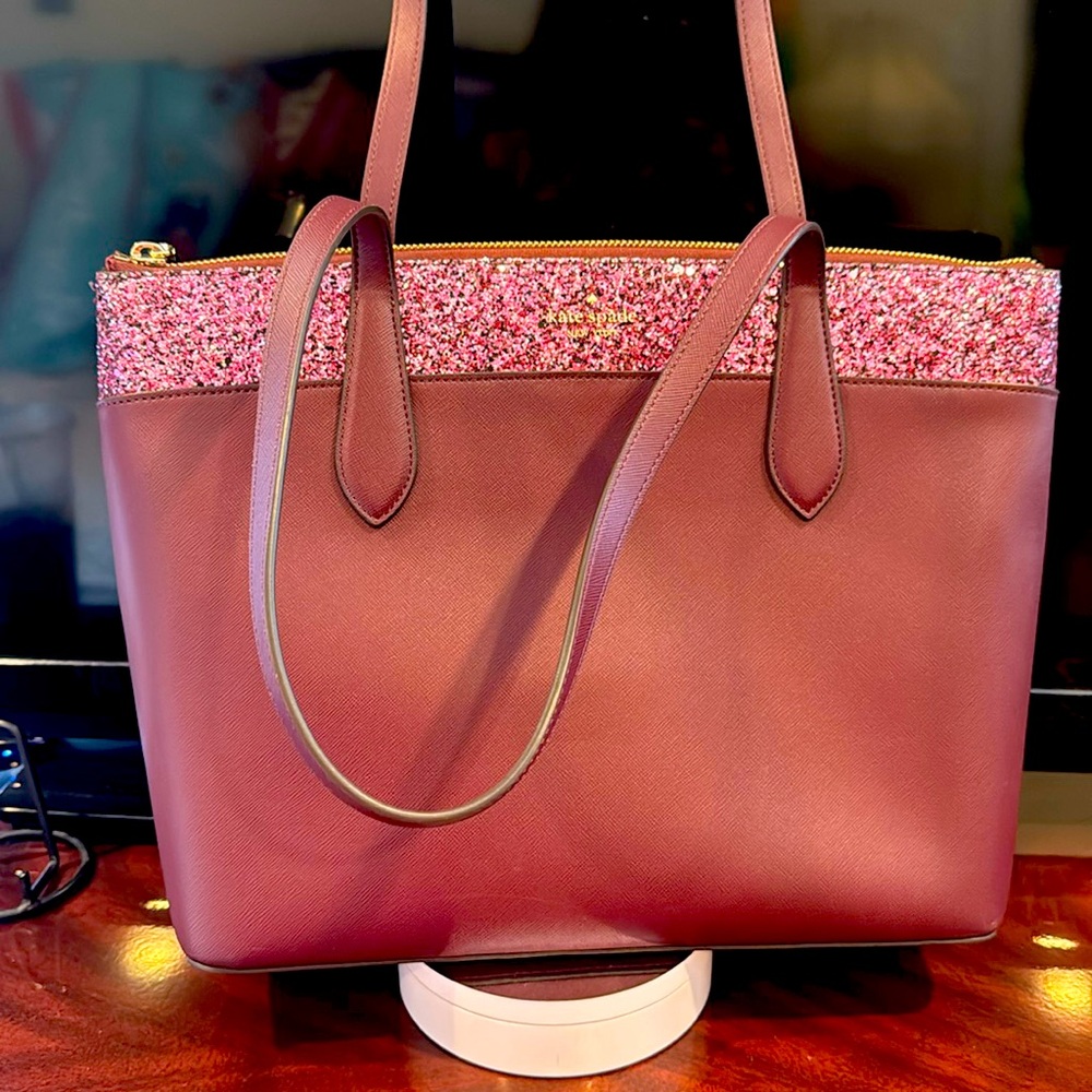 Kate Spade Pink and Burgundy Tote Bag